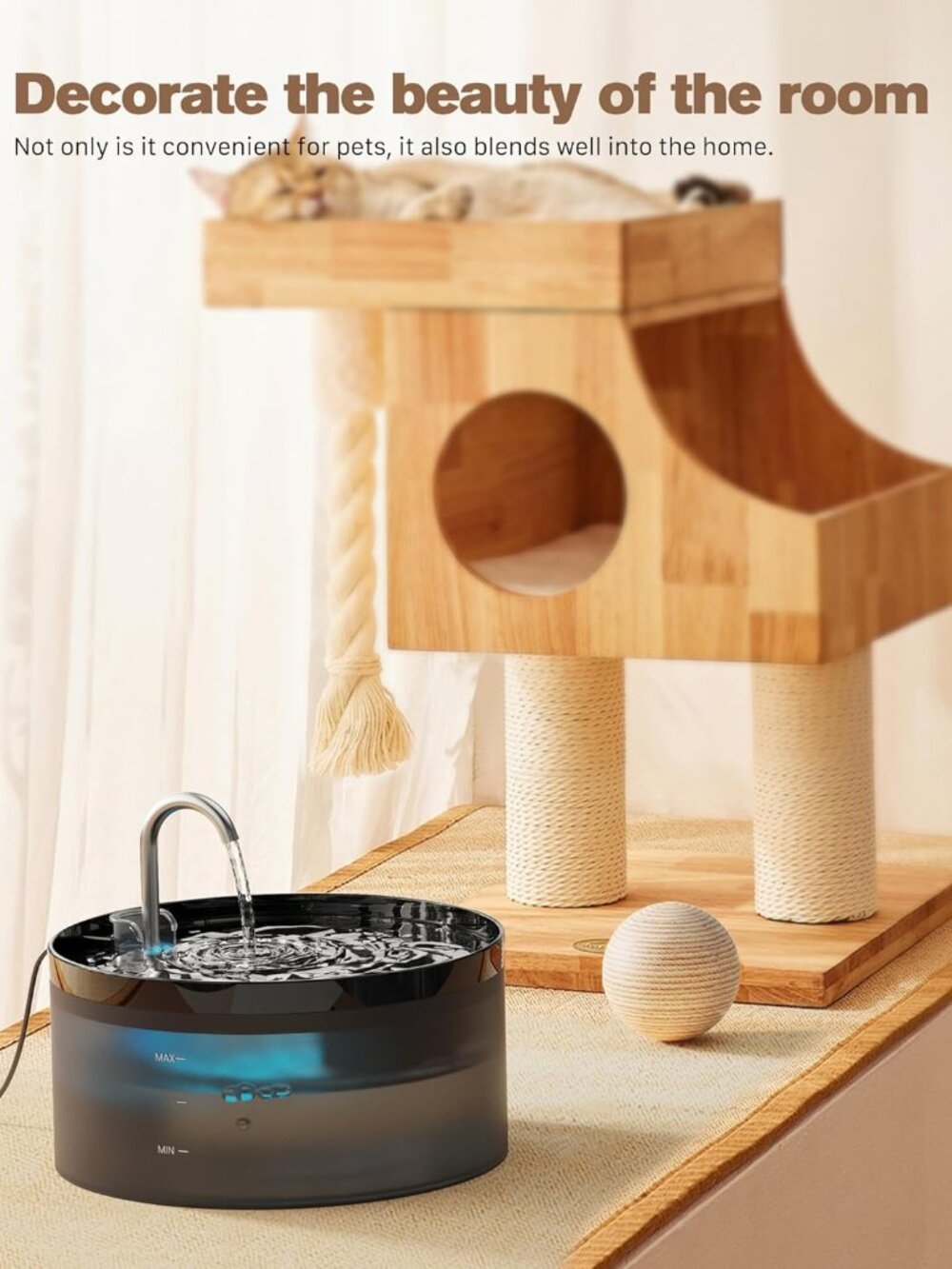 Cat/Dog Water Fountain: 108oz/3.2L Fountain Super Silent Pet Drinking Dispenser